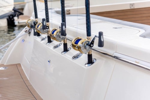 530LXF rods in transom rod holders